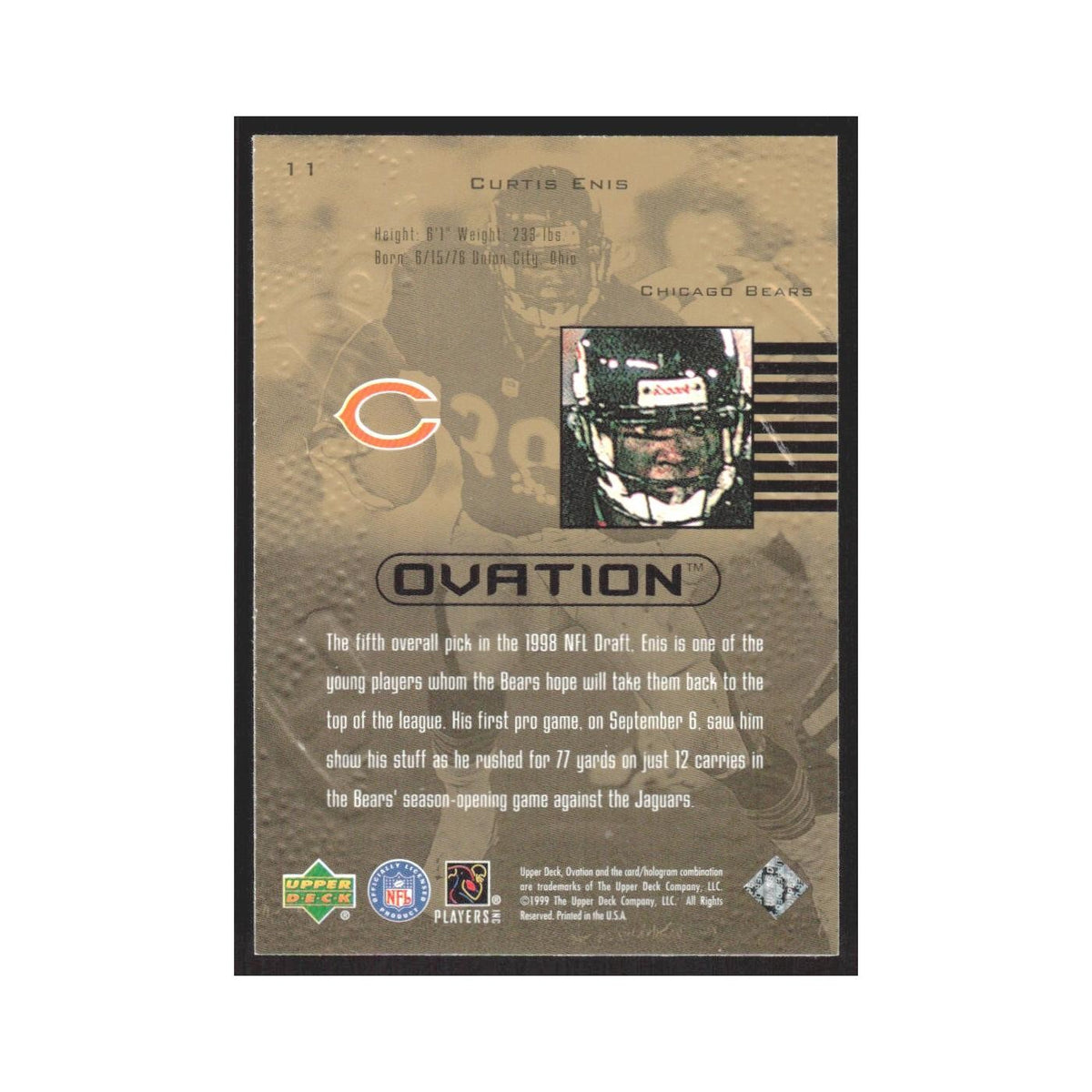 1999 Upper Deck Ovation Curtis Enis Bears #11
