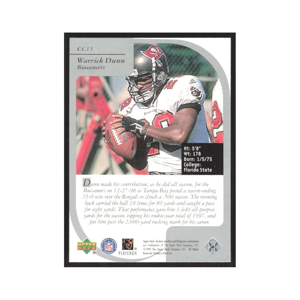 1999 Upper Deck Ovation Warrick Dunn Buccaneers #CC13