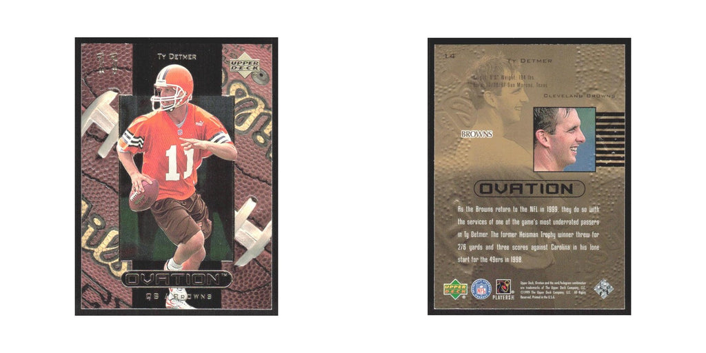 1999 Upper Deck Ovation Ty Detmer Browns #14