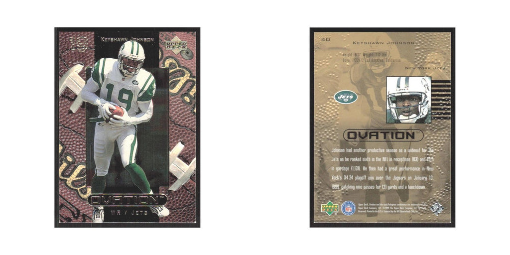1999 Upper Deck Ovation Keyshawn Johnson Jets #40