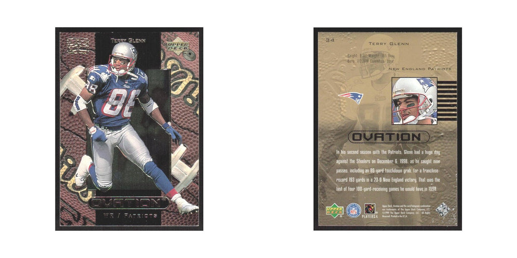 1999 Upper Deck Ovation Terry Glenn Patriots #34