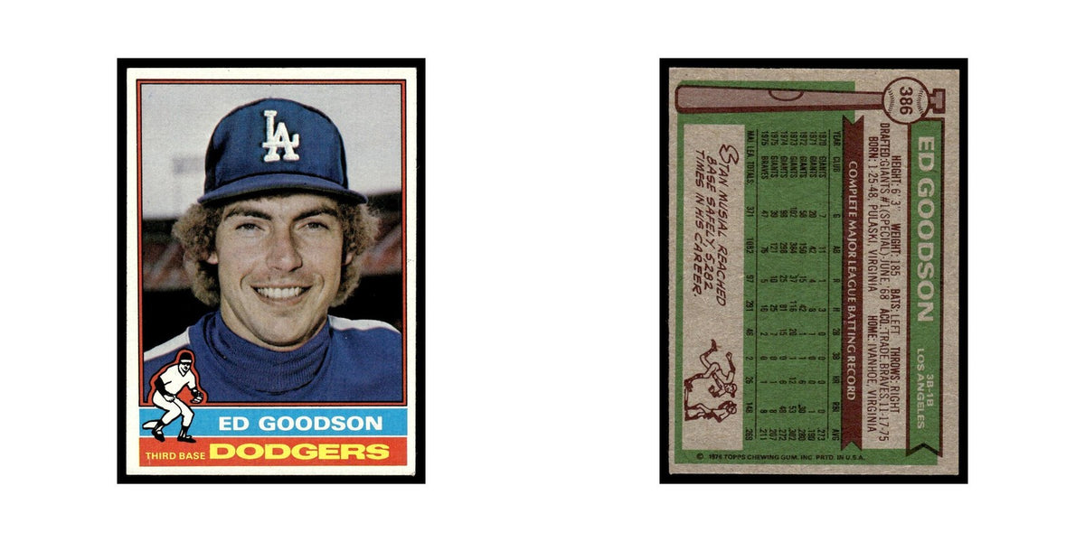 Ed Goodson 1976 Topps #386 Los Angeles Dodgers Baseball Card EX