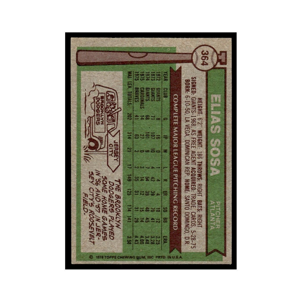 Elias Sosa 1976 Topps #364 Atlanta Braves Baseball Card EX