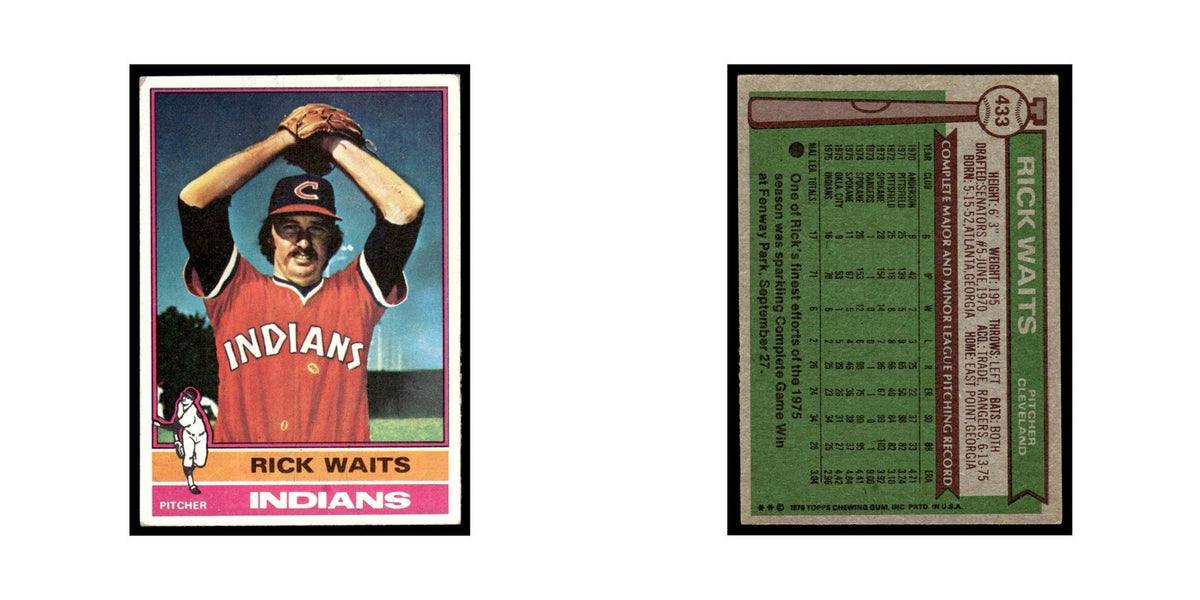 Rick Waits 1976 Topps #433 Cleveland Indians Baseball Card EX