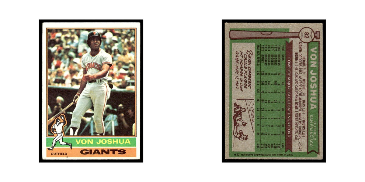 Von Joshua 1976 Topps #82 San Francisco Giants Baseball Card EX