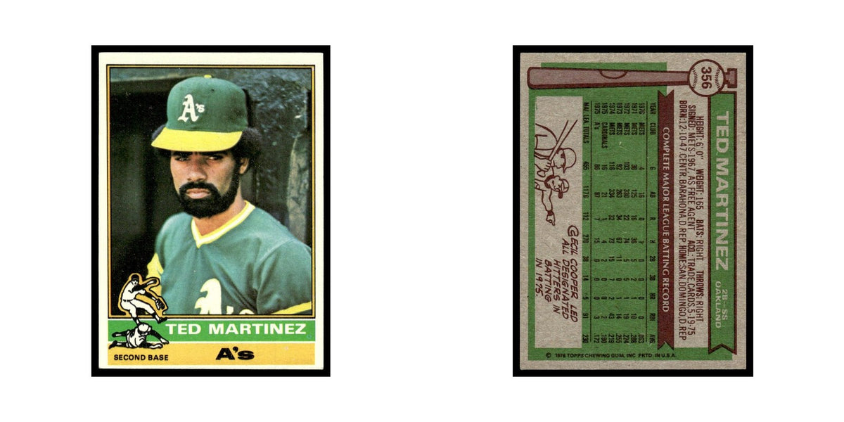 Ted Martinez 1976 Topps #356 Oakland Athletics Baseball Card EX