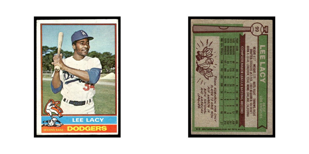 Lee Lacy 1976 Topps #99 Los Angeles Dodgers Baseball Card EX