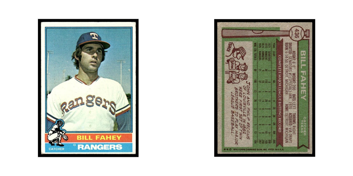 Bill Fahey 1976 Topps #436 Texas Rangers Baseball Card EX
