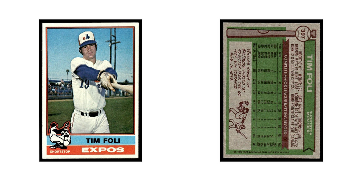 Tim Foli 1976 Topps #397 Montreal Expos Baseball Card EX