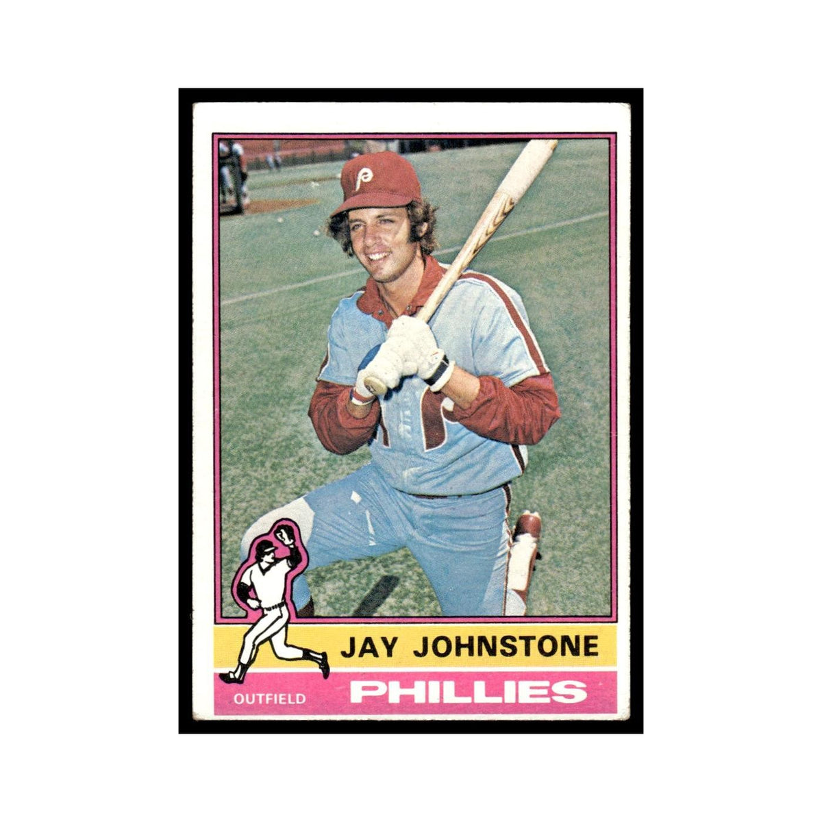 Jay Johnstone 1976 Topps #114 Philadelphia Phillies Baseball Card EX