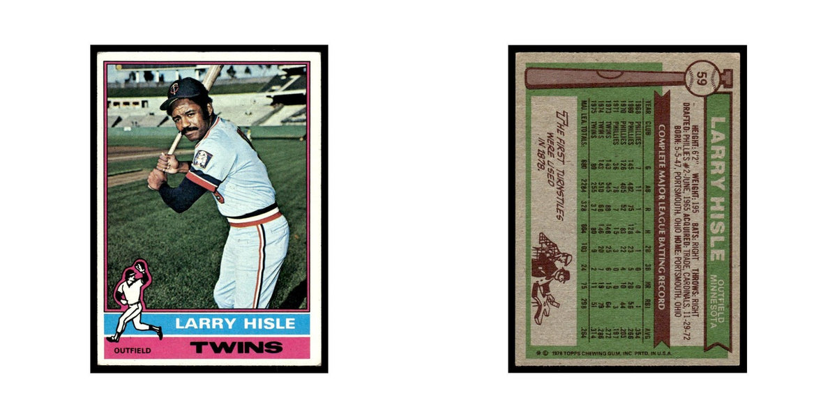 Larry Hisle 1976 Topps #59 Minnesota Twins Baseball Card EX
