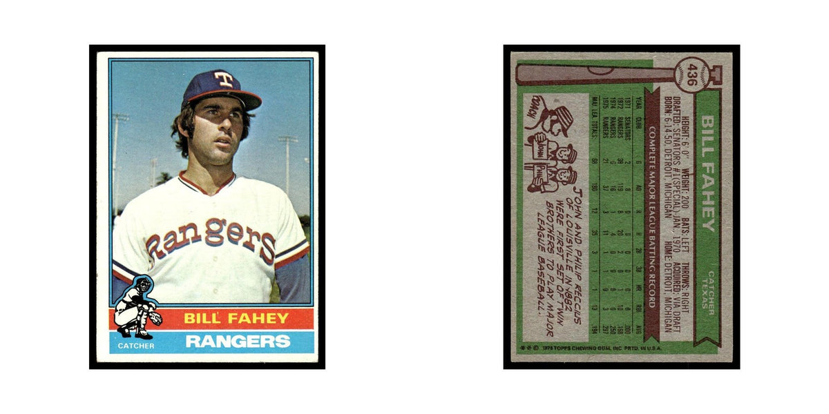 Bill Fahey 1976 Topps #436 Texas Rangers Baseball Card EX