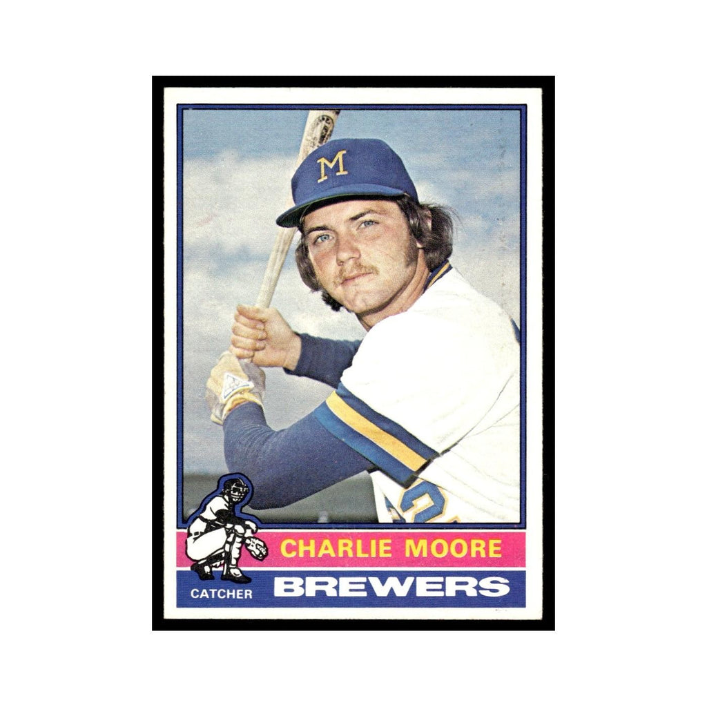 Charlie Moore 1976 Topps #116 Milwaukee Brewers Baseball Card EX