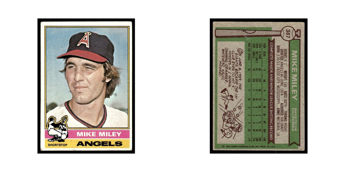 Mike Miley 1976 Topps #387 California Angels Baseball Card EX