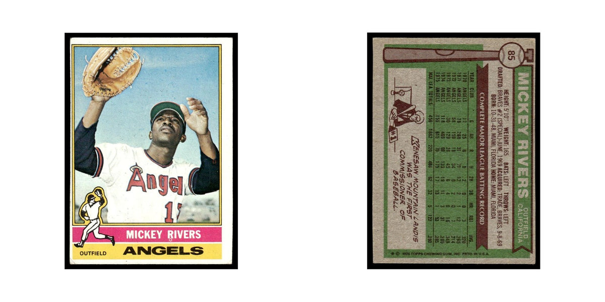 Mickey Rivers 1976 Topps #85 California Angels Baseball Card EX