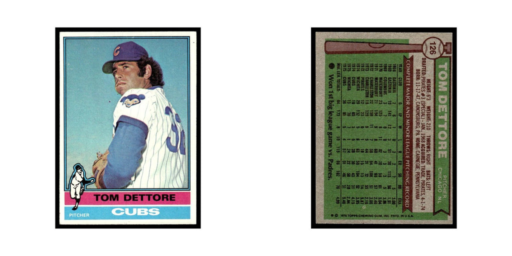 Tom Dettore 1976 Topps #126 Chicago Cubs Baseball Card EX