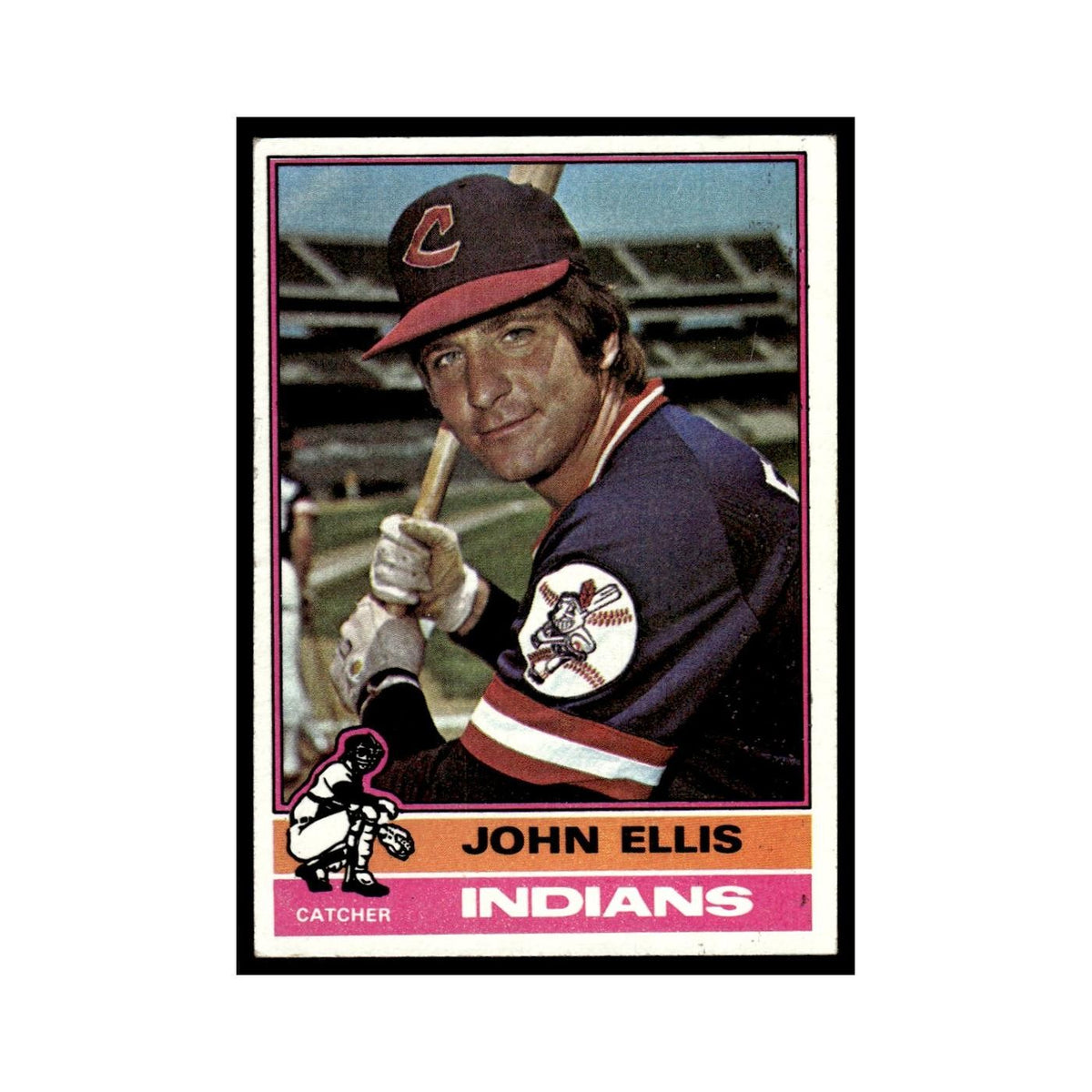 John Ellis 1976 Topps #383 Cleveland Indians Baseball Card EX
