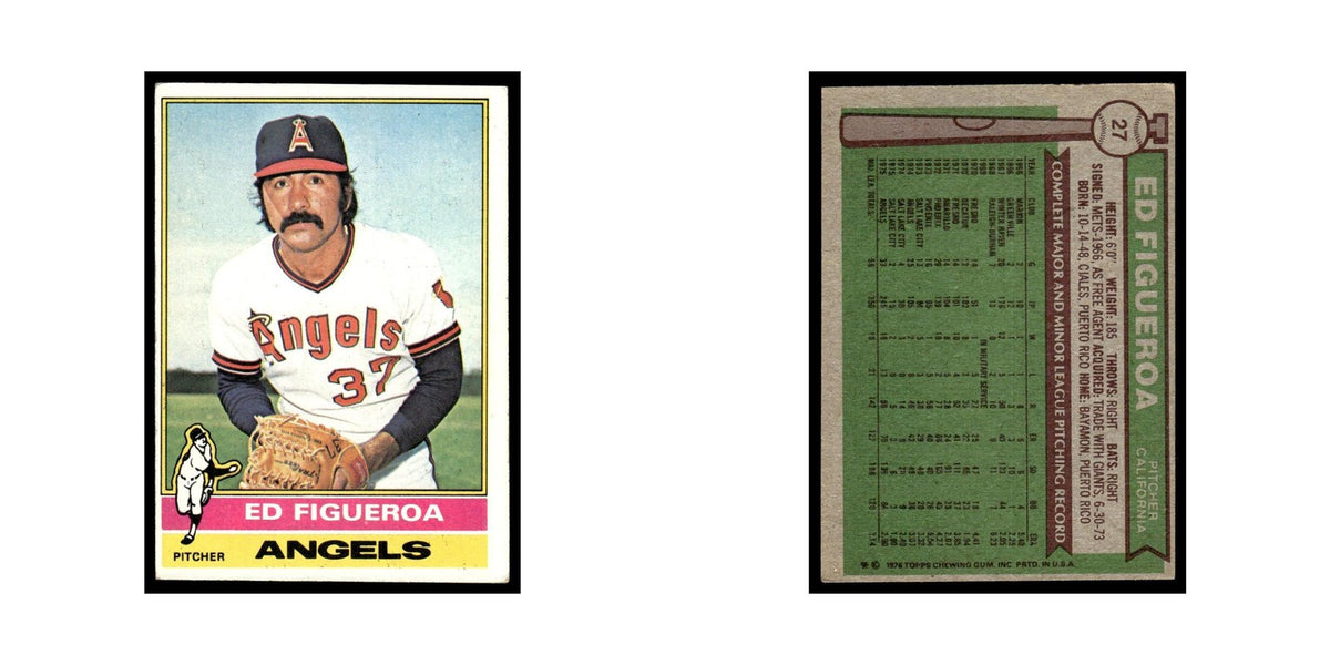 Ed Figueroa 1976 Topps #27 California Angels Baseball Card EX