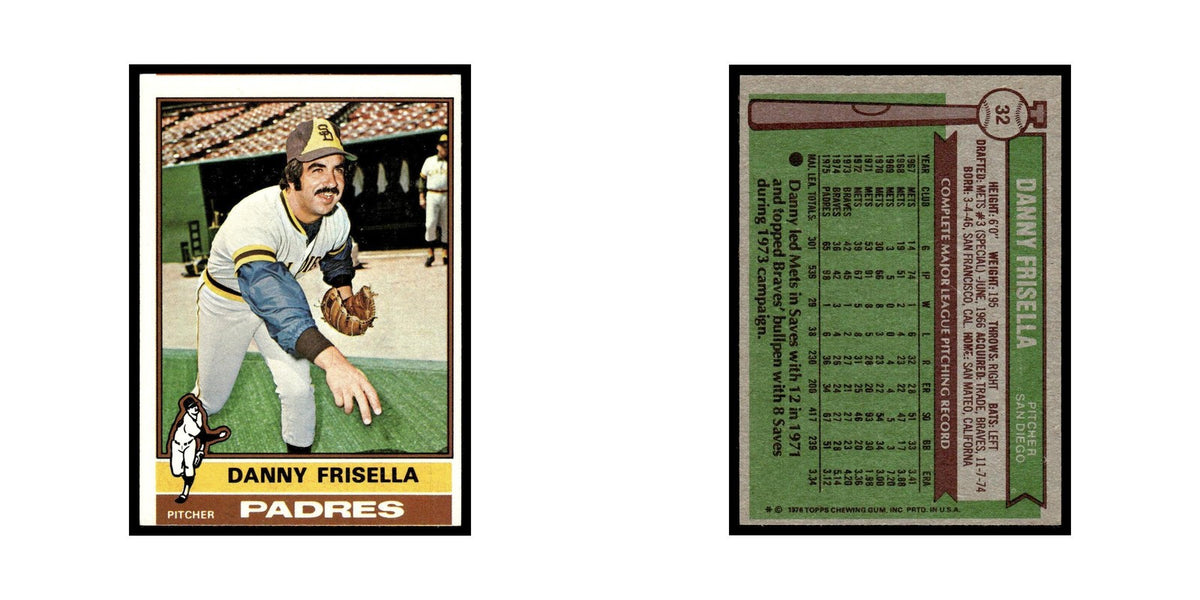 Danny Frisella 1976 Topps #32 San Diego Padres Baseball Card EX