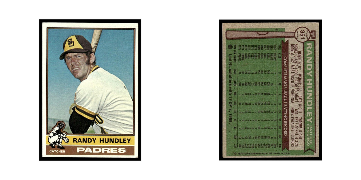 Randy Hundley 1976 Topps #351 San Diego Padres Baseball Card EX