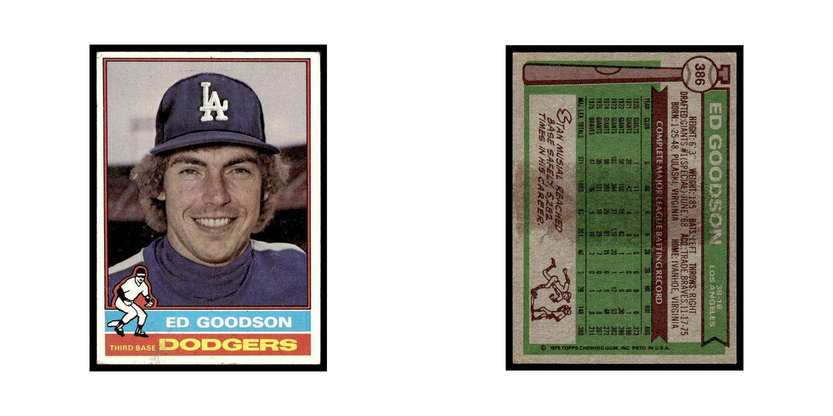 Ed Goodson 1976 Topps #386 Los Angeles Dodgers Baseball Card EX