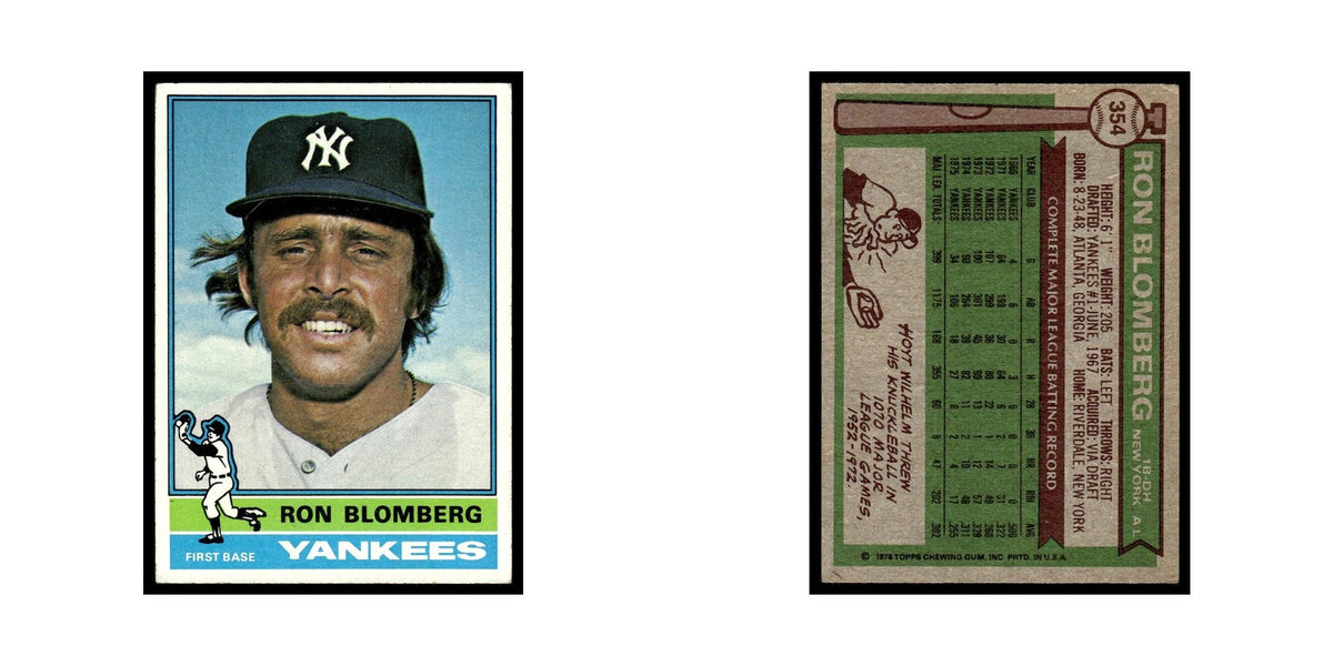 Ron Blomberg 1976 Topps #354 New York Yankees Baseball Card EX