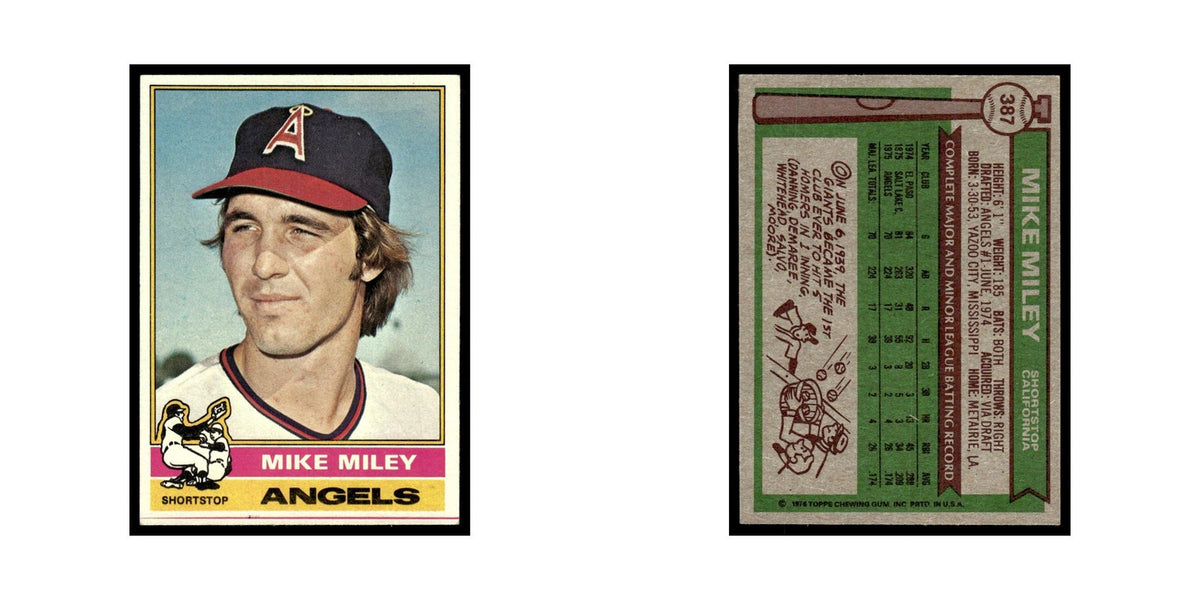Mike Miley 1976 Topps #387 California Angels Baseball Card EX