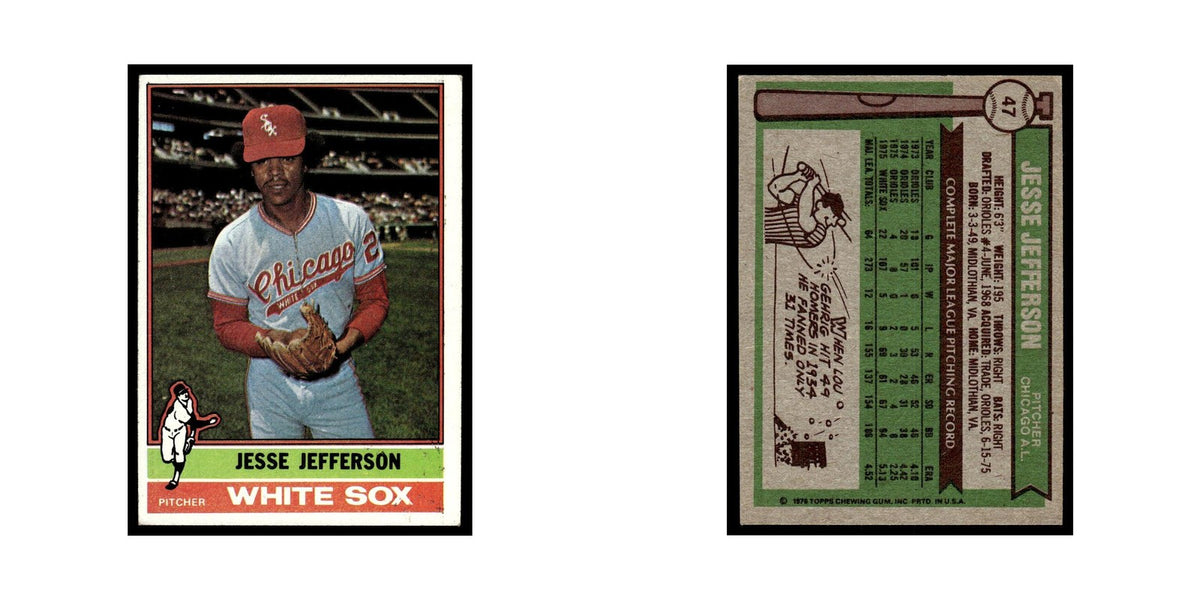 Jesse Jefferson 1976 Topps #47 Chicago White Sox Baseball Card EX