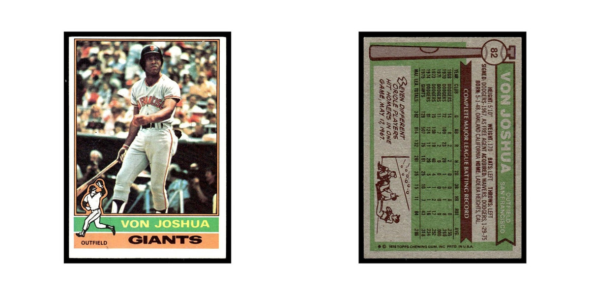 Von Joshua 1976 Topps #82 San Francisco Giants Baseball Card EX