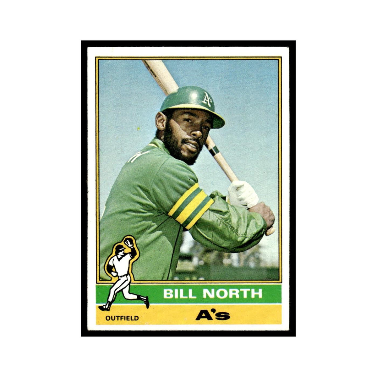 Bill North 1976 Topps #33 Oakland Athletics Baseball Card EX