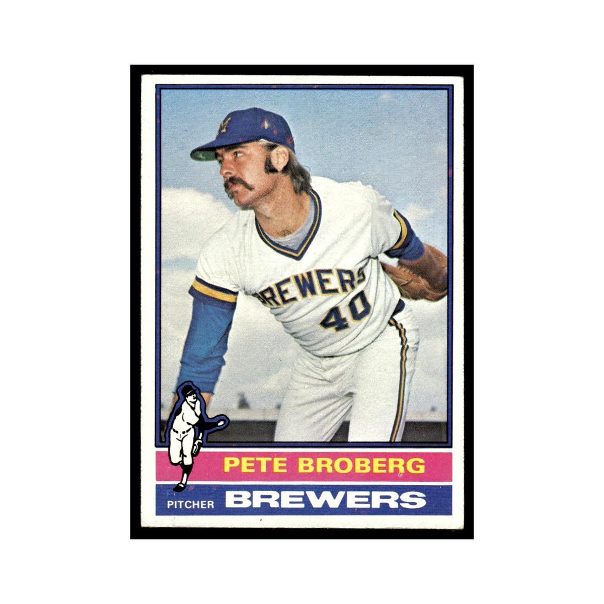Pete Broberg 1976 Topps #39 Milwaukee Brewers Baseball Card EX