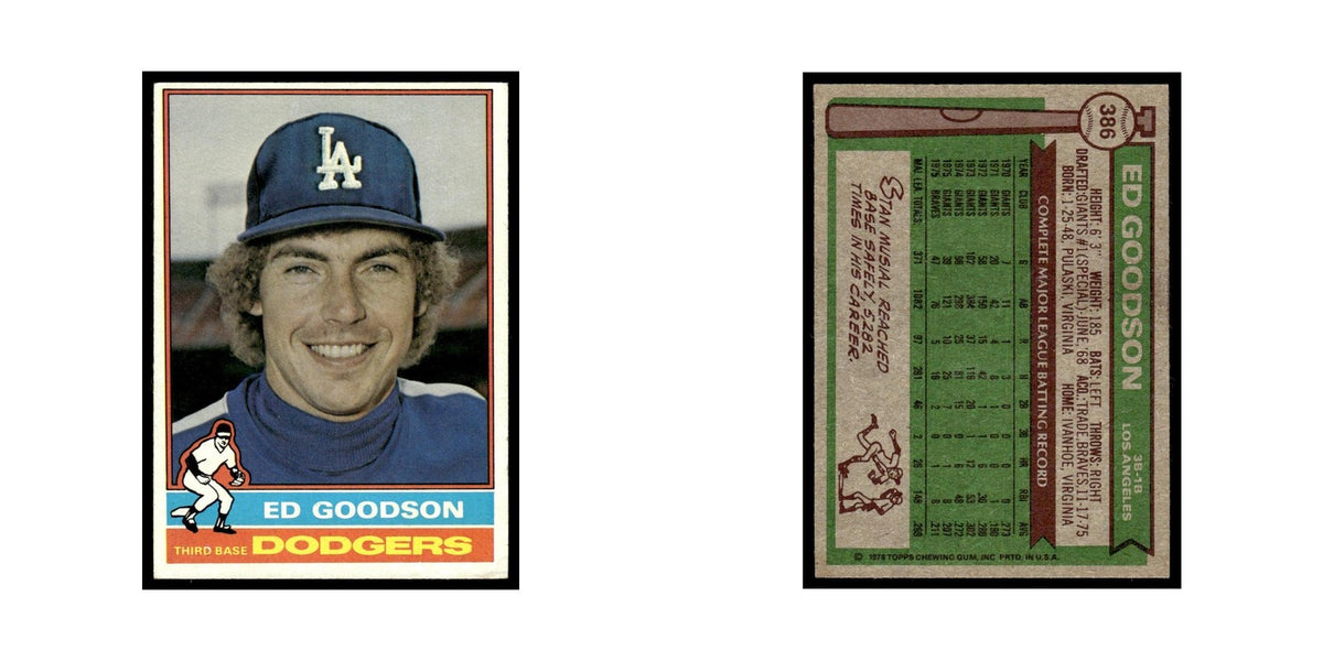 Ed Goodson 1976 Topps #386 Los Angeles Dodgers Baseball Card EX
