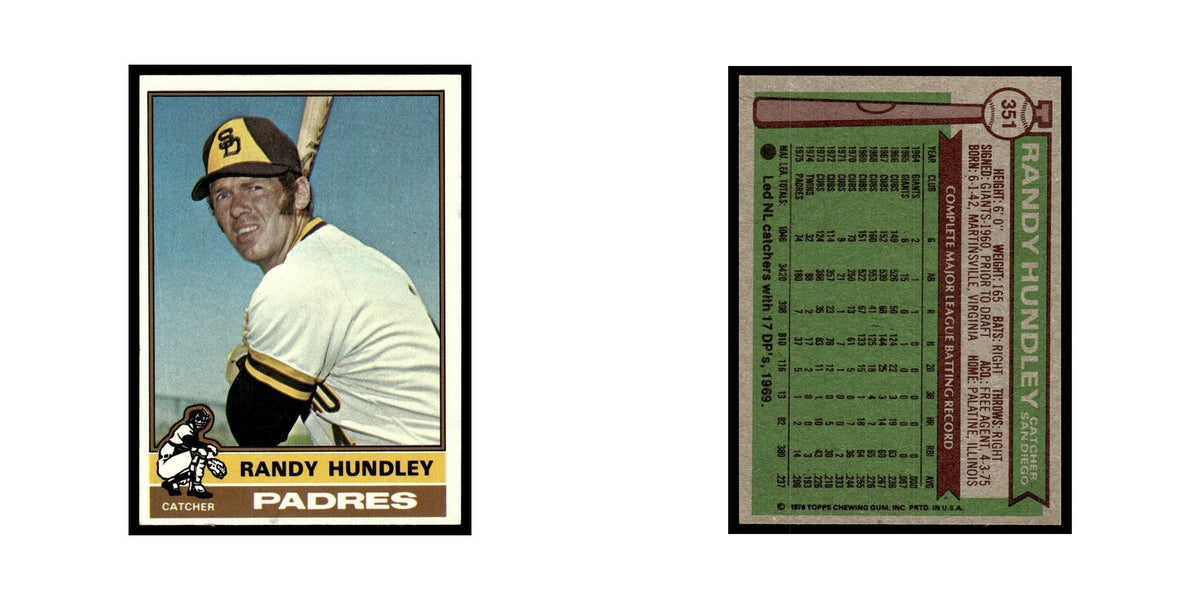 Randy Hundley 1976 Topps #351 San Diego Padres Baseball Card EX