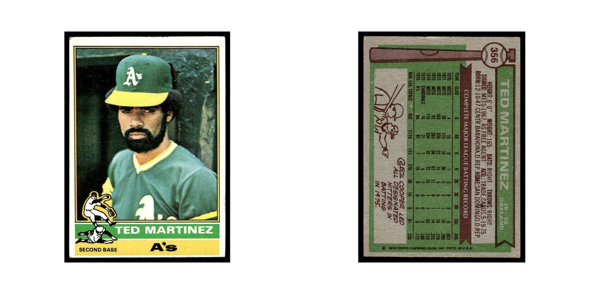Ted Martinez 1976 Topps #356 Oakland Athletics Baseball Card EX