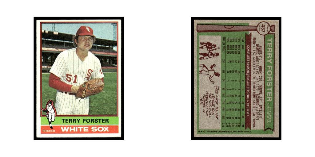 Terry Forster 1976 Topps #437 Chicago White Sox Baseball Card EX