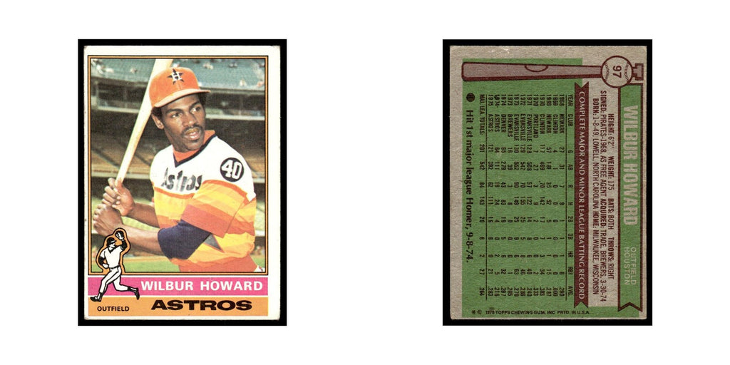Wilbur Howard 1976 Topps #97 Houston Astros Baseball Card EX