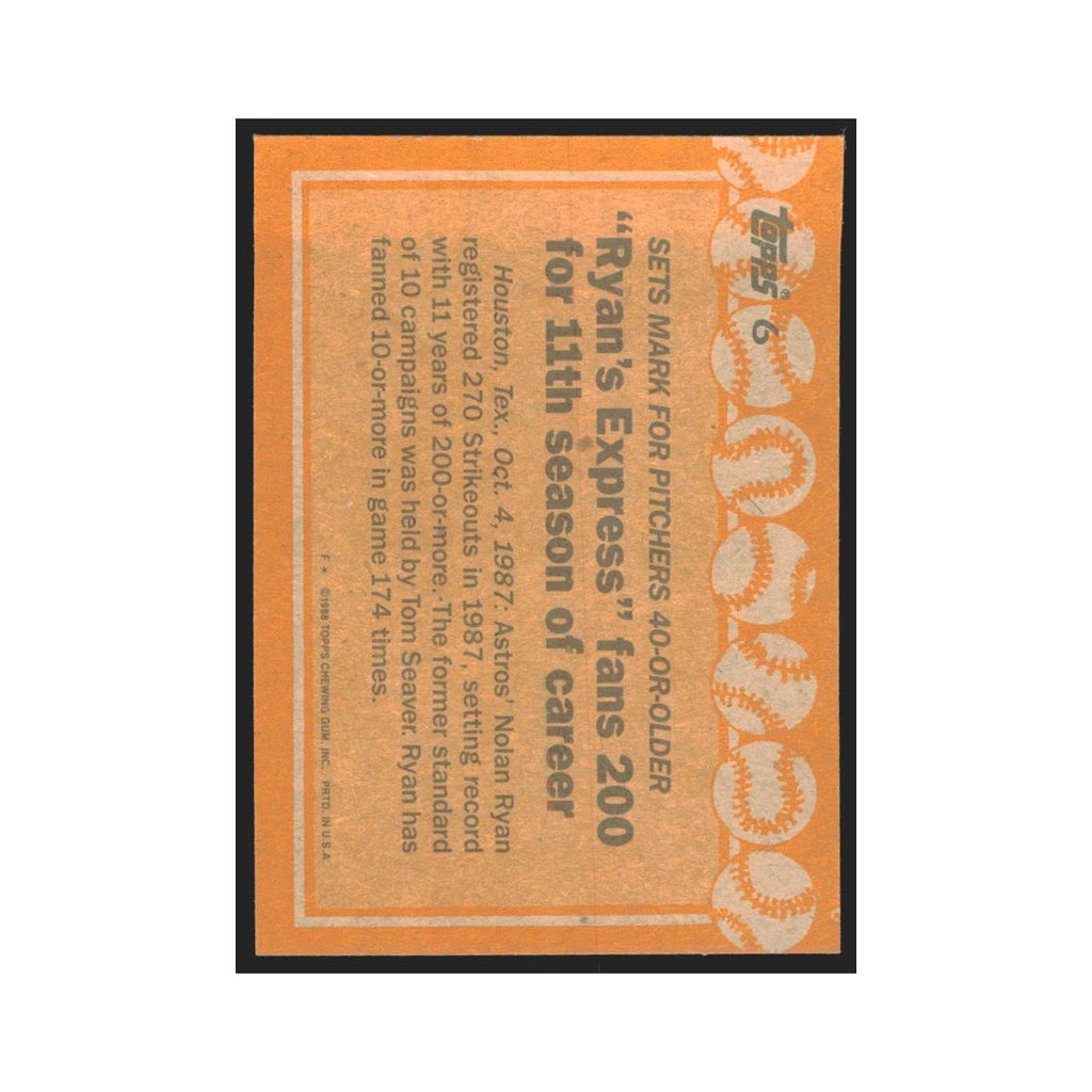 1988 Topps Nolan Ryan Astros #6