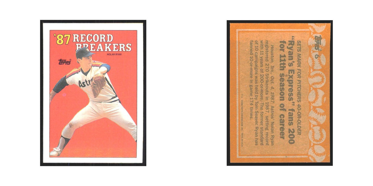 1988 Topps Nolan Ryan Astros #6