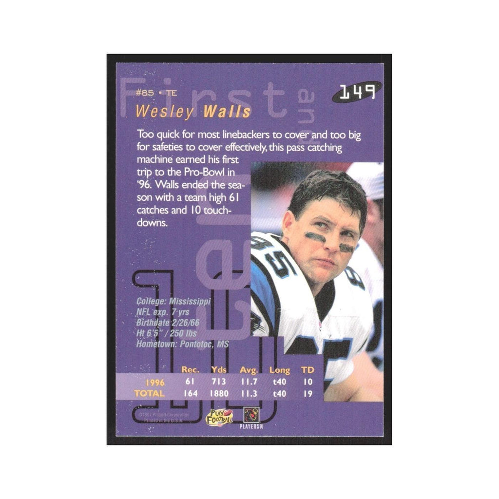 1997 Playoff First & Ten Wesley Walls Panthers #149