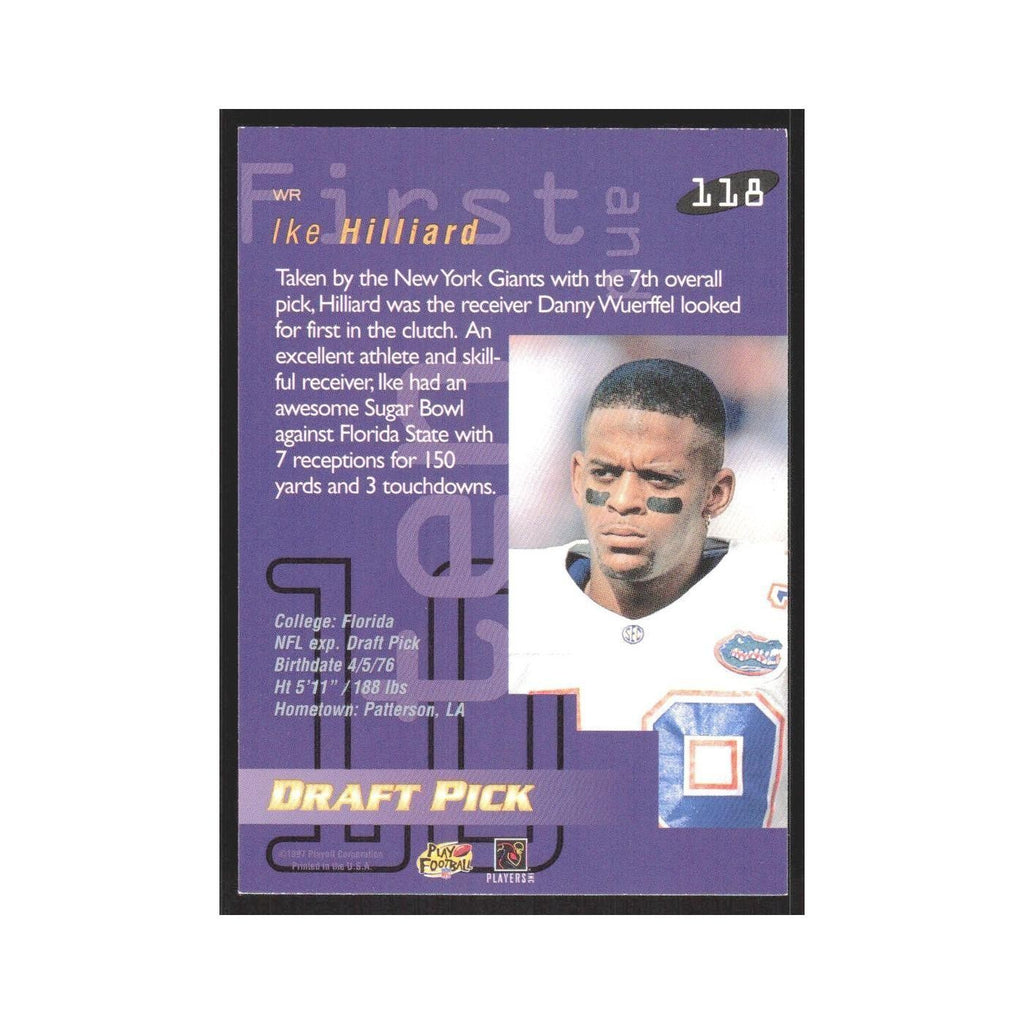 1997 Playoff First & Ten Ike Hilliard RC Giants #118