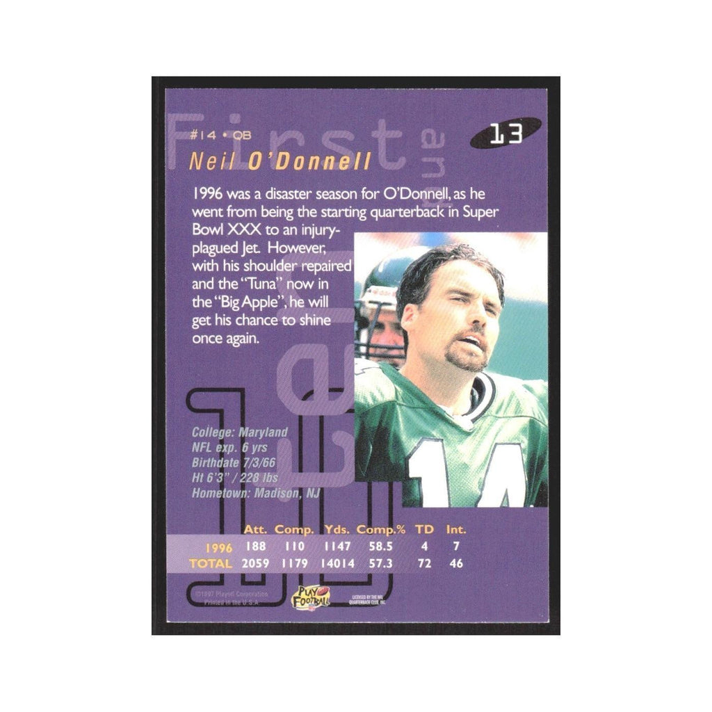 1997 Playoff First & Ten Neil O'Donnell Jets #13