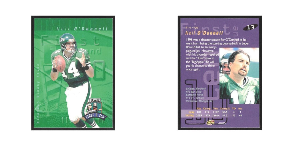 1997 Playoff First & Ten Neil O'Donnell Jets #13