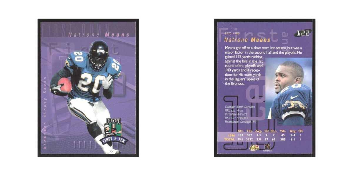 1997 Playoff First & Ten Natrone Means Jaguars #122