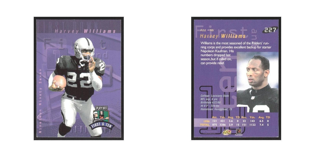 1997 Playoff First & Ten Harvey Williams Raiders #227