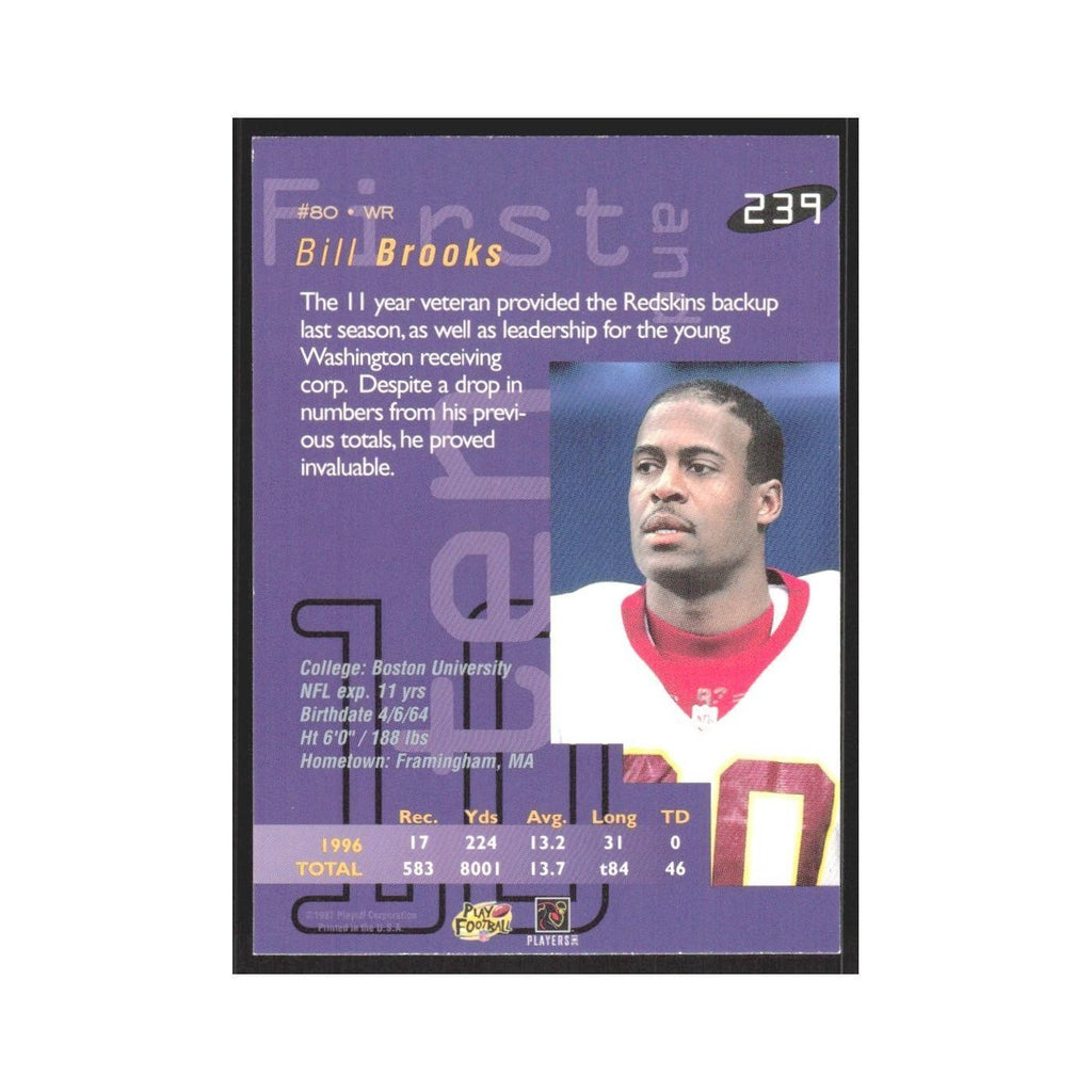 1997 Playoff First & Ten Bill Brooks Redskins #239