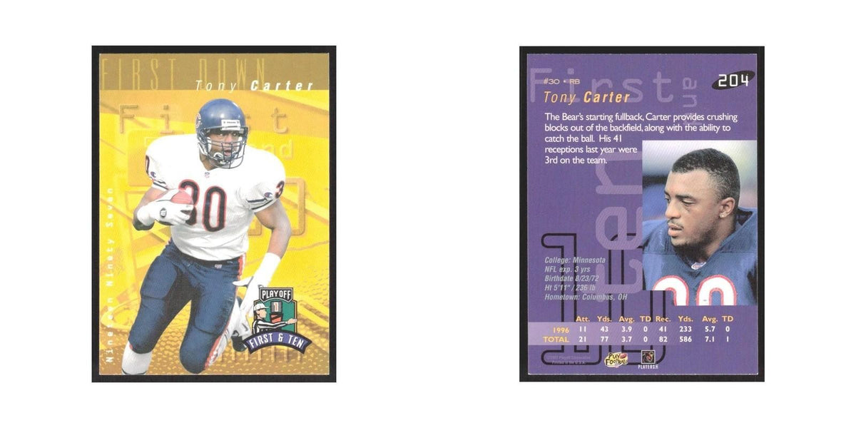 1997 Playoff First & Ten Tony Carter Bears #204