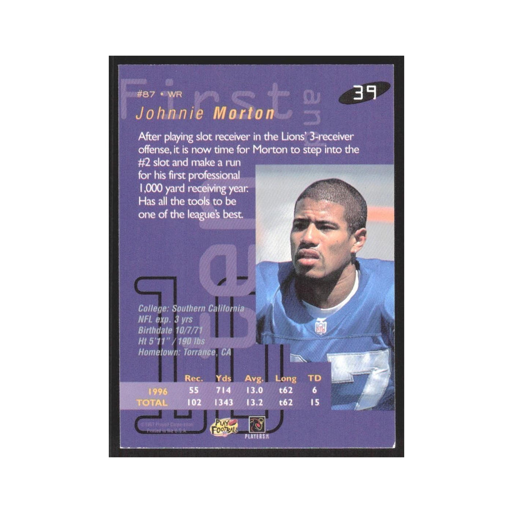 1997 Playoff First & Ten Johnnie Morton Lions #39