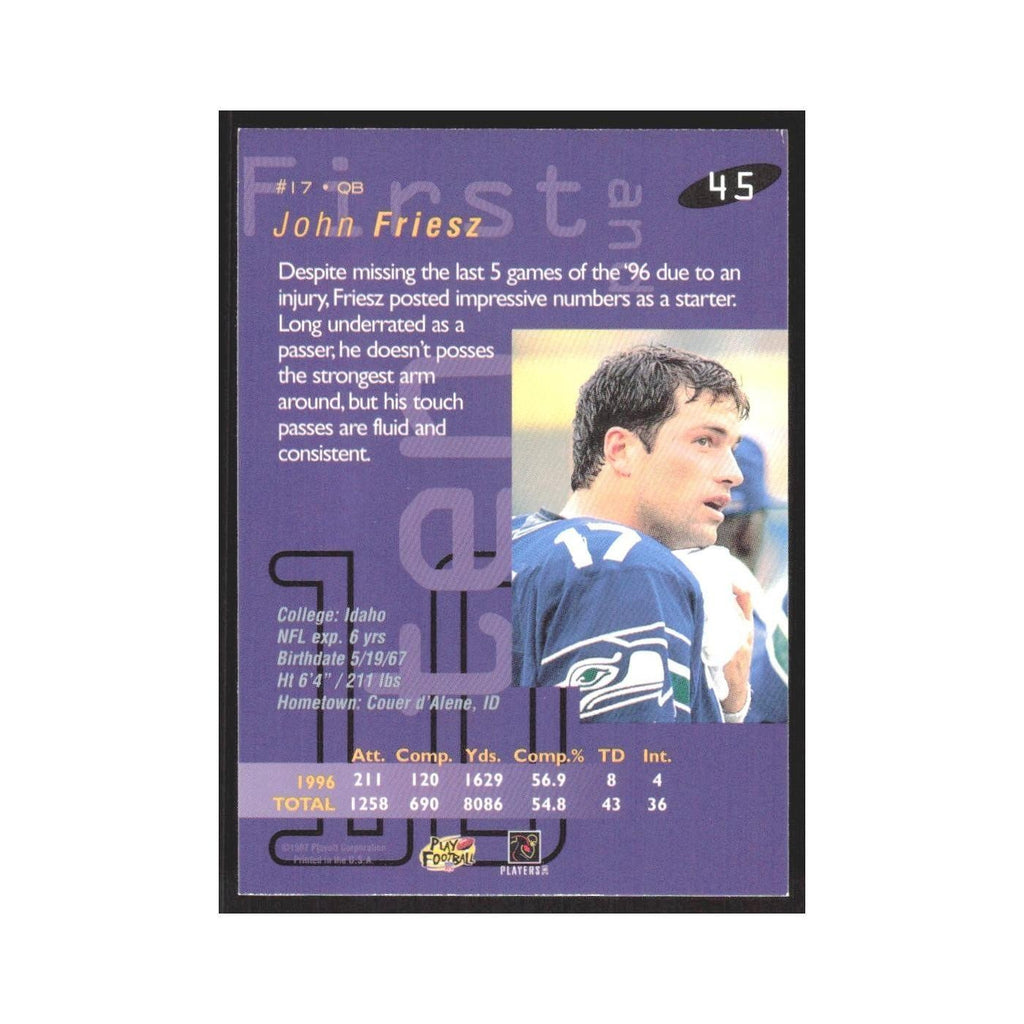 1997 Playoff First & Ten John Friesz Seahawks #45