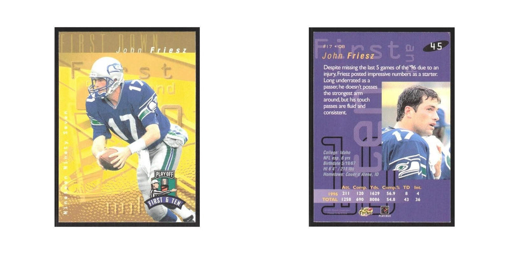 1997 Playoff First & Ten John Friesz Seahawks #45