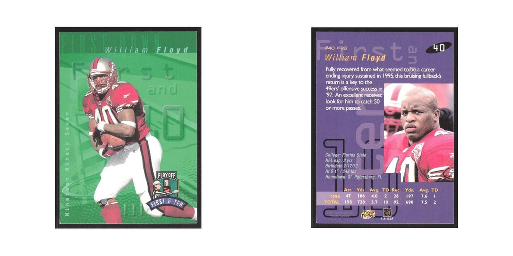 1997 Playoff First & Ten William Floyd 49ers #40